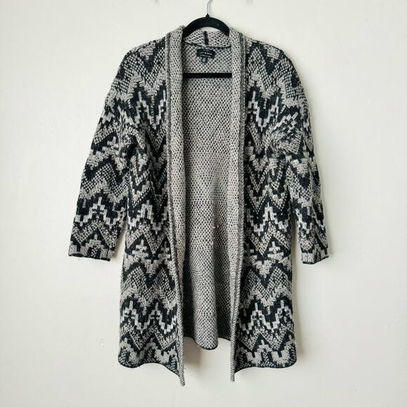Lucky Brand Sweaters - Lucky Brand Cardigan Open Sweater aztel black gray woman’s small